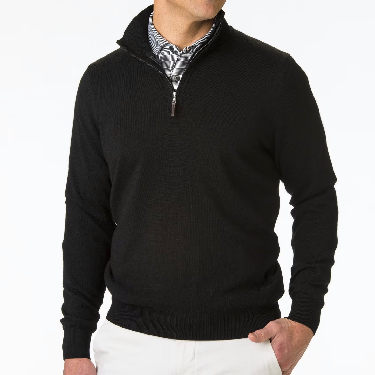 BARUFFA MERINO QUARTER ZIP WINDSWEATER