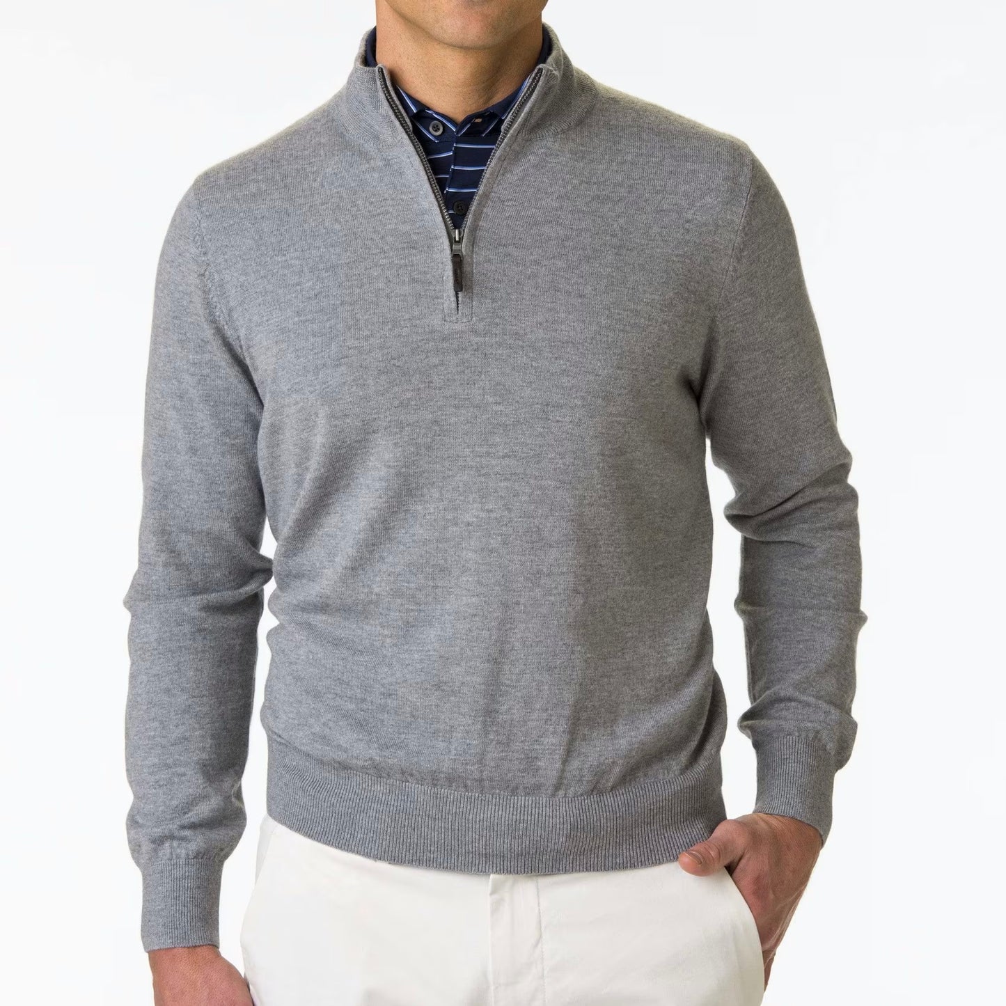 BARUFFA MERINO QUARTER ZIP WINDSWEATER